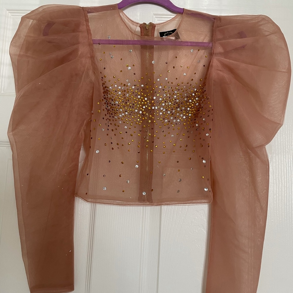 Champagne Rhinestone Top